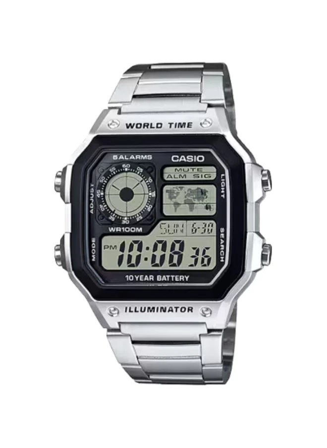 كاسيو Men's Stainless Steel Digital Watch AE-1200WHD-1A - 42.1 mm