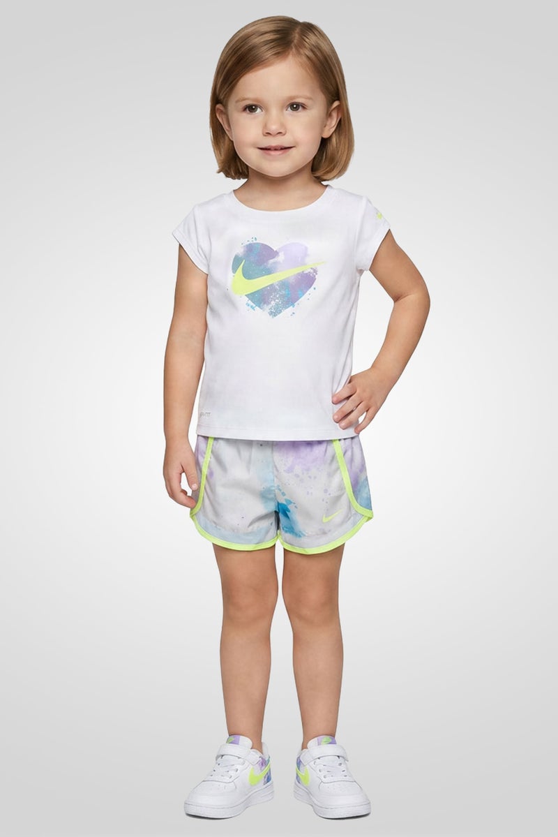 Nike Toddlers Girl 2 Pcs Brand Logo T-shirt And Shorts Set, Multicolor - Image 1