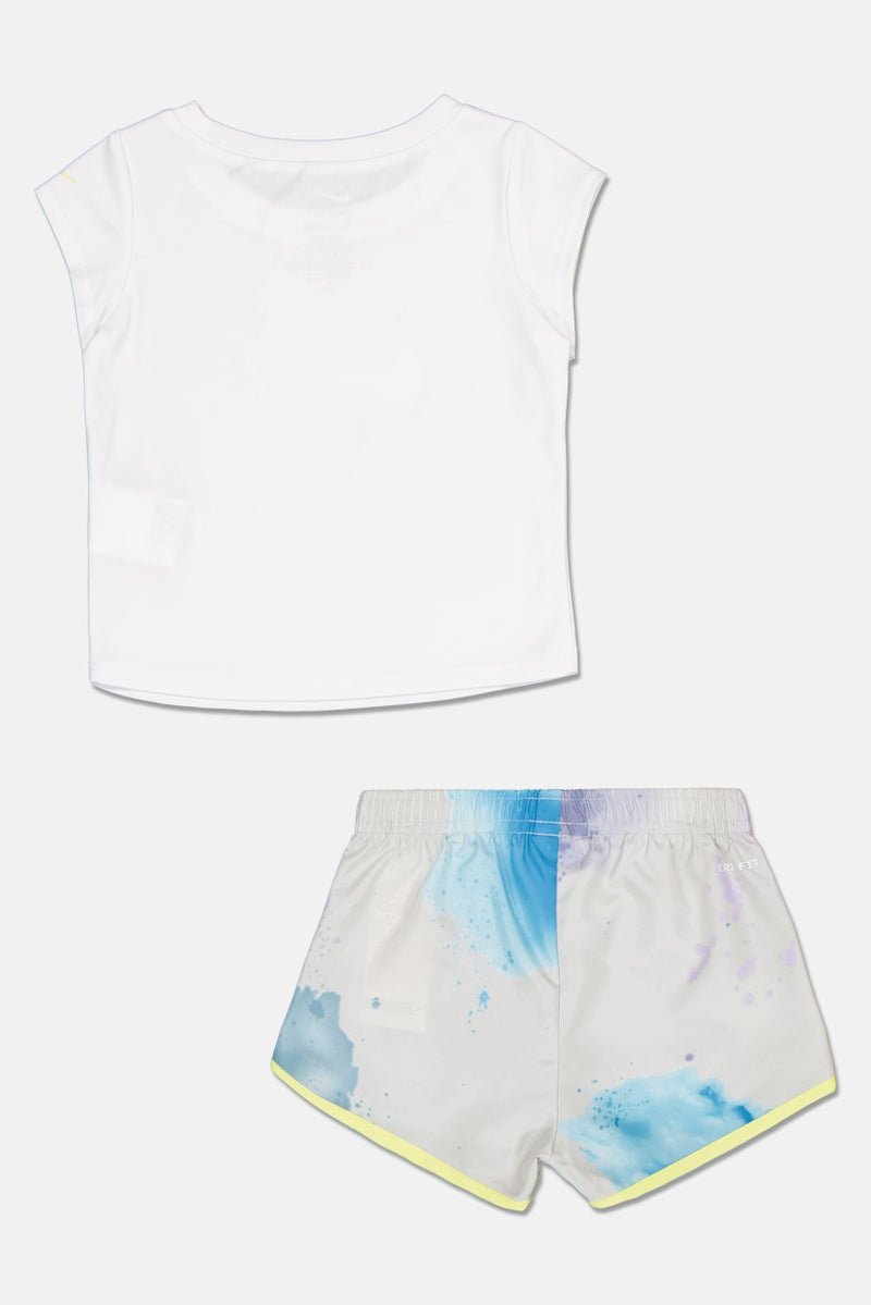 Nike Toddlers Girl 2 Pcs Brand Logo T-shirt And Shorts Set, Multicolor - Image 2