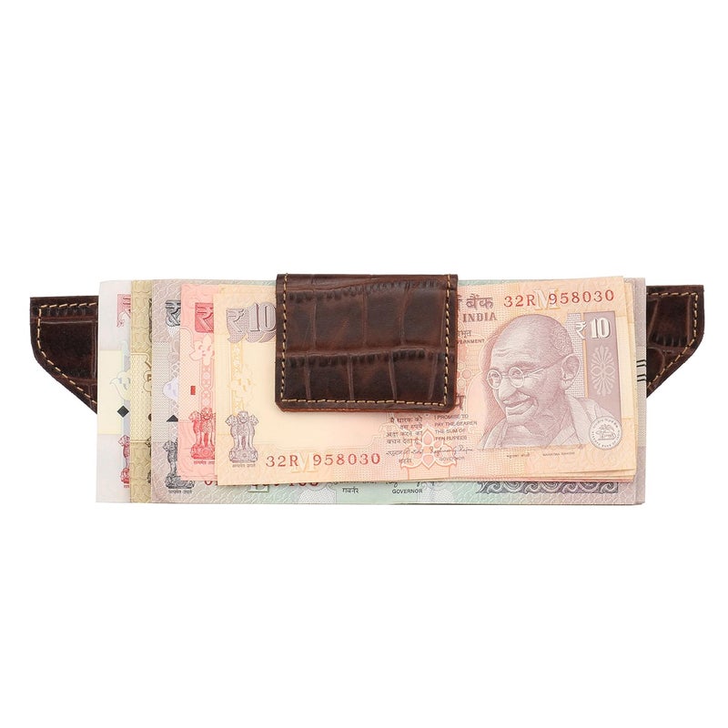 Rustic Leather Leather Wings Magnetic Paper and Note Clip (BrownBeige) - Image 4