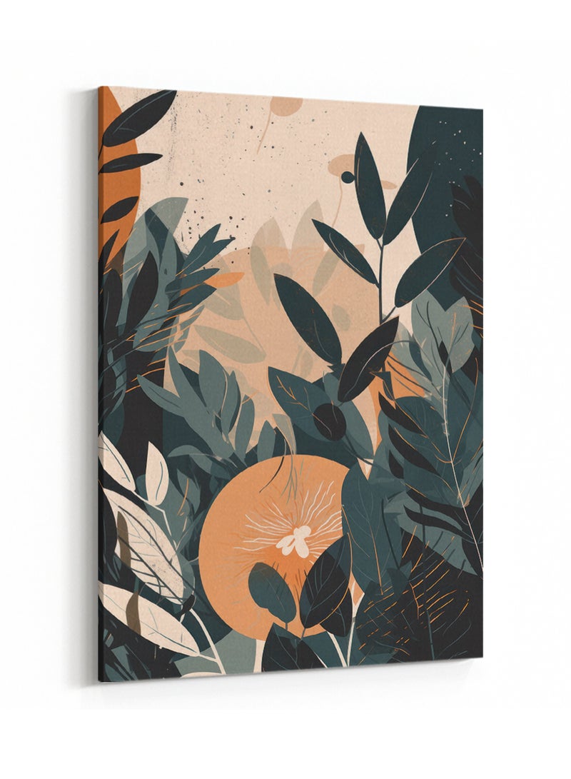 لوحة كانفاس على إطار خشبي بتصميم أوراق الزهور - Image 4