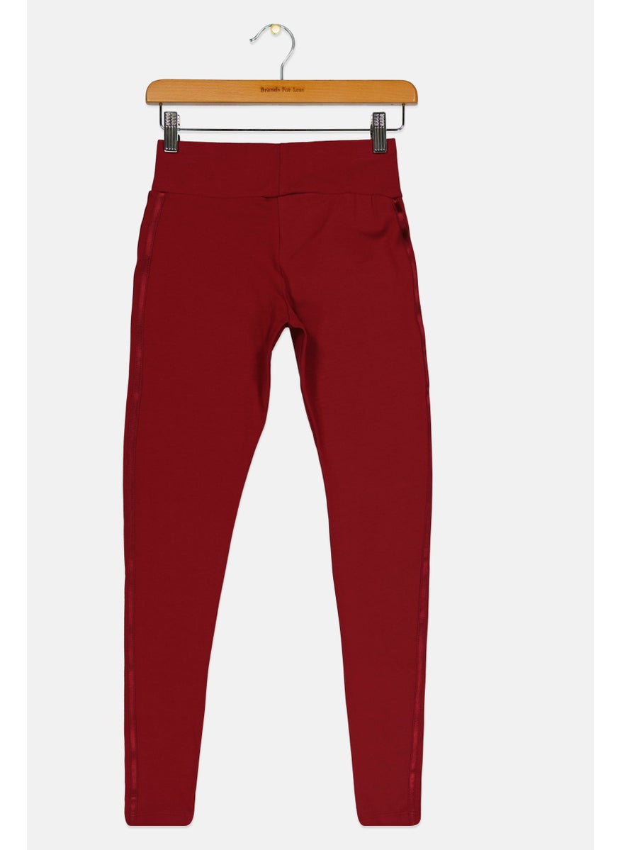 adidas Originals Kids Girl Sportswear Training Leggings, Maroon  - Image 2