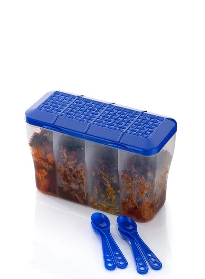 KITCHOOK 4 In 1 Masala Box container for vegetables,dryfruits,spices,grocery,pickles,and multipurpose 4 in 1 box for kitchen & Storage Containers Airtight, Grocery, Dry Fruits Box - Image 3