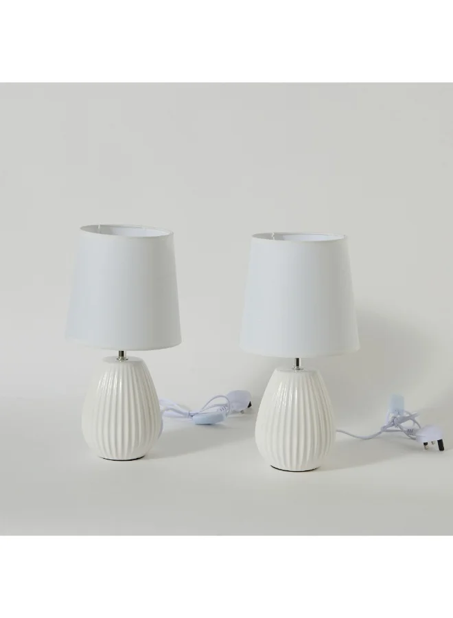 Home Box Ashra 2-Piece Ceramic Table Lamp Set 40 X 19 Cm