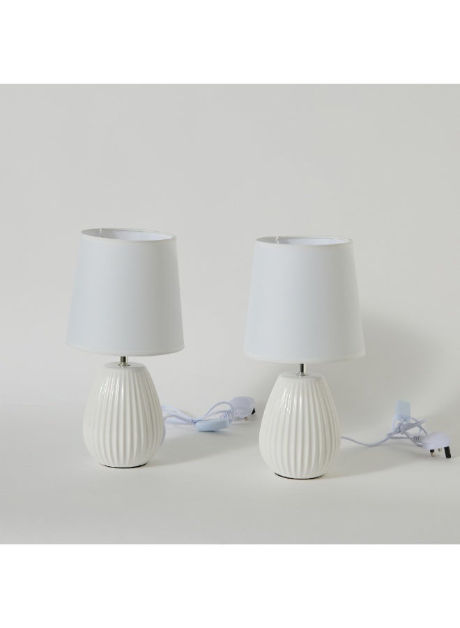 Home Box Ashra 2-Piece Ceramic Table Lamp Set 40 X 19 Cm  - Image 3