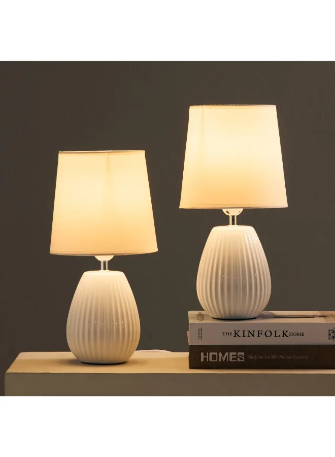 Home Box Ashra 2-Piece Ceramic Table Lamp Set 40 X 19 Cm