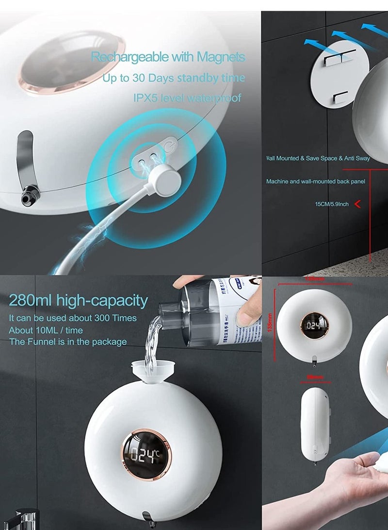 Dimara Automatic Soap Dispenser, Foaming Soap Dispenser Wall Mount Foam Soap Dispenser Touchless Soap Dispenser Smart Electric Wall Auto Foaming Hand Soap Dispenser for Bathroom, Kitchen  - Image 5