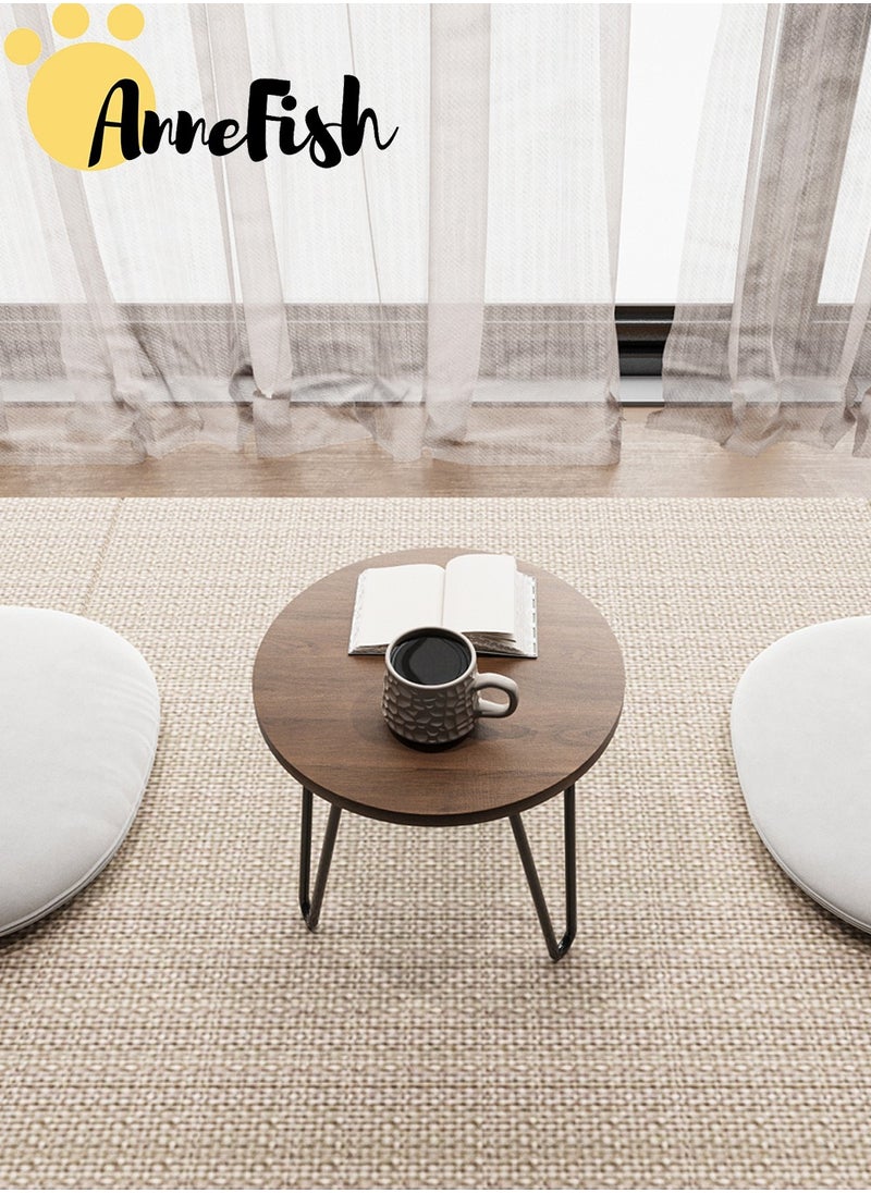 AnneFish - 5pcs Floor Coffee Table Set Low Round Home Nesting Friends Gathering Table Set Of 5 Side Table For Living Room - Image 1