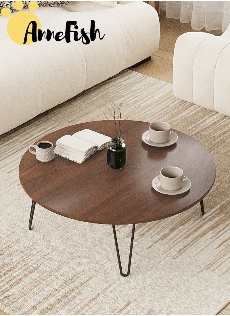 AnneFish 5pcs Floor Coffee Table Set Low Round Home Nesting Friends Gathering Table Set Of 5 Side Table For Living Room  - Image 5