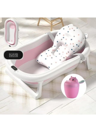 Baby Foldable Bath Tub, with Bathmat Cushion,Thermometer,Water ladle, Collapsible Portable Baby Bathtub with Drain Hole,Pink - pzsku/Z86B0DC8DF4D8D52E58A5Z/45/1746670097/7c0602d9-1f17-4abf-a044-49f9100ec383