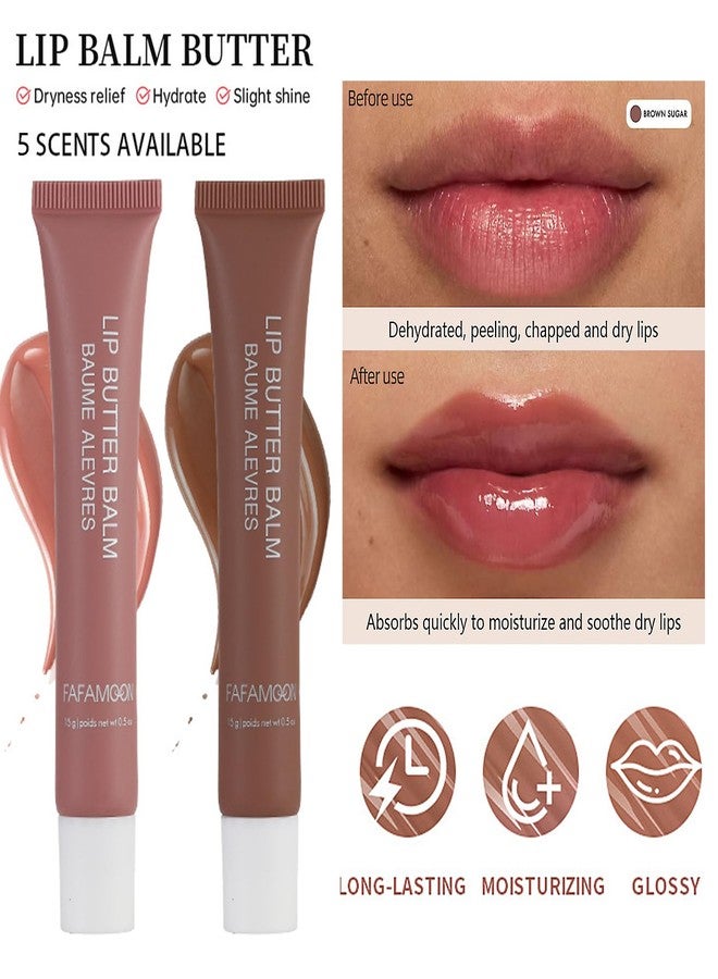 LuckNest 5 PCS Lip Glossy Butter Balm Set, Ultra-Hydrating, Instant Moisture and Hydration Lip Gloss,Long-lasting Hydrating Non-Sticky Lip Balm,Soften Dry Lips and Lip Care - Image 2