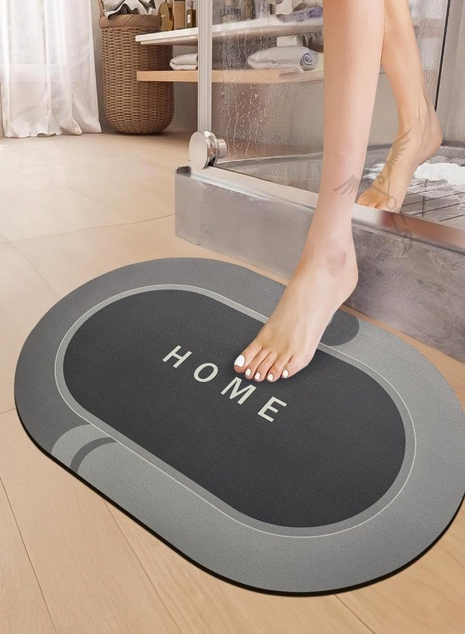 BEYOND BASIC Pieces (3.5mm) Anti-Skid Water Soaking Oval Bathroom Print Rubber Mat, Water Absorbent Mat (40X60Cm) (Multi-Color) - Image 1