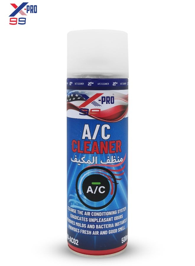 X-PRO 99 Car A/C Cleaner Spray 500ml  Automotive Air Conditioner Cleaning Foam  AC Vent Cleaning Spray for Cars Removes Bad Odor, Dust & Bacteria  Car Air Freshener & AC System Cleaner Model  X99-AC02 - Image 2
