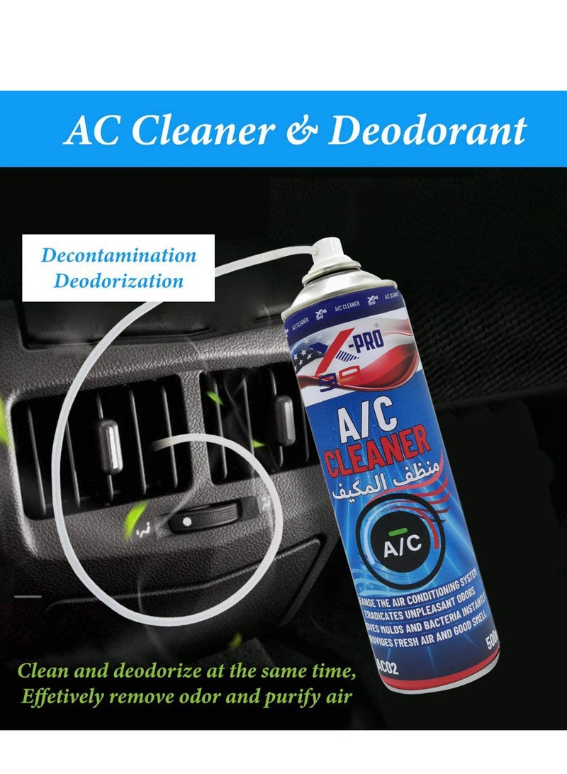 X-PRO 99 Car A/C Cleaner Spray 500ml  Automotive Air Conditioner Cleaning Foam  AC Vent Cleaning Spray for Cars Removes Bad Odor, Dust & Bacteria  Car Air Freshener & AC System Cleaner Model  X99-AC02 - Image 4