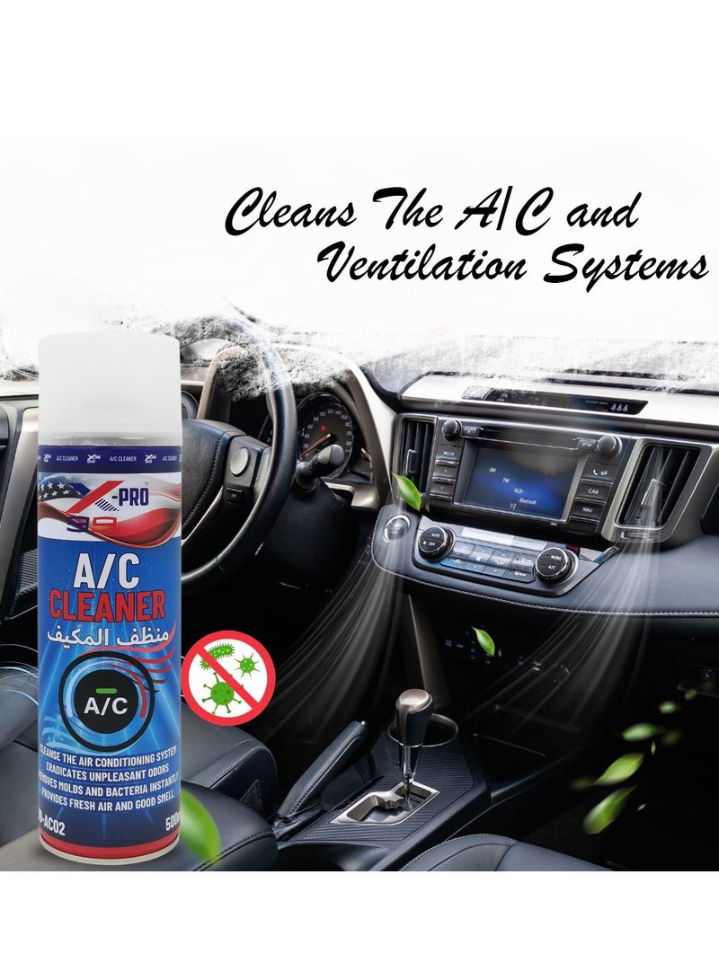 X-PRO 99 Car A/C Cleaner Spray 500ml  Automotive Air Conditioner Cleaning Foam  AC Vent Cleaning Spray for Cars Removes Bad Odor, Dust & Bacteria  Car Air Freshener & AC System Cleaner Model  X99-AC02 - Image 3