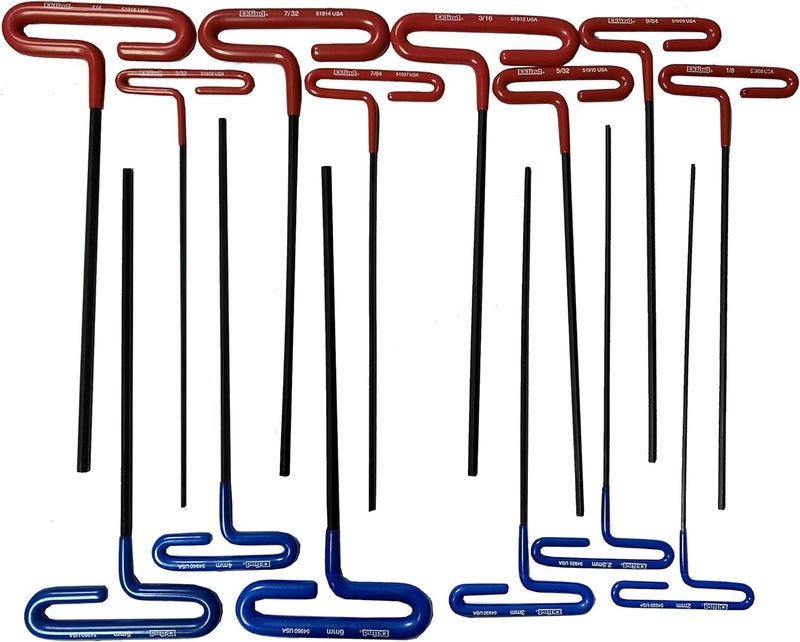 Eklind Tool Eklind 50914 Cushion Grip Hex T-Key Set 14 Piece Set - INCH/MM, 9 inch arm - Image 1