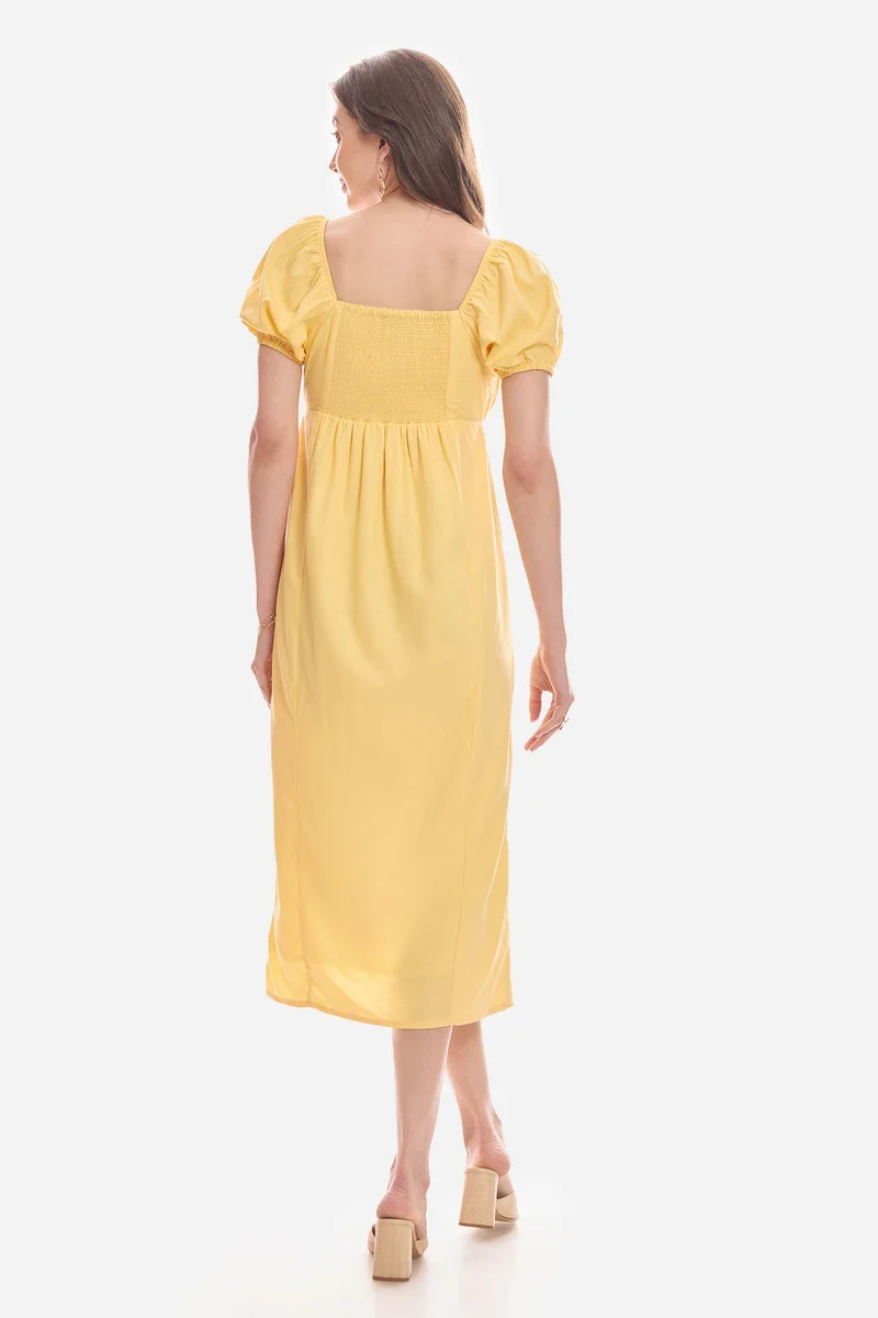 Virgio  Abstract Viscose Puff Sleeve Dress for Women for Women | Best Price UAE