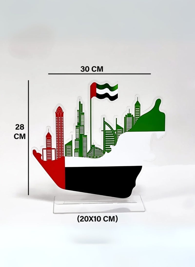 Arab Land Solutions UAE Map Table Stand - Acrylic Decoration - Image 2