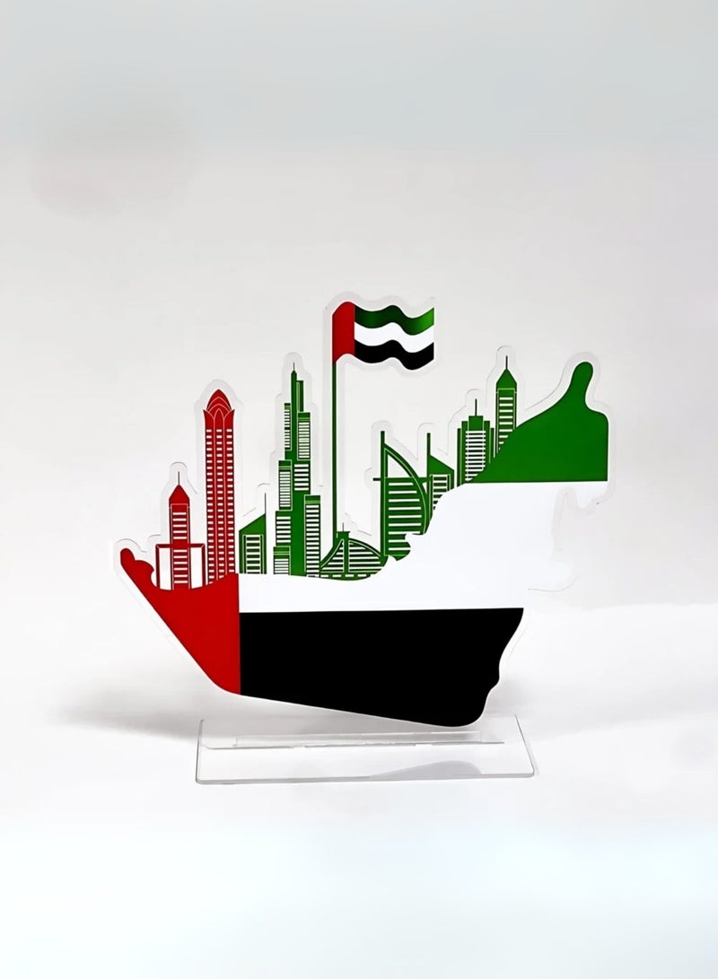 Arab Land Solutions UAE Map Table Stand - Acrylic Decoration - Image 1