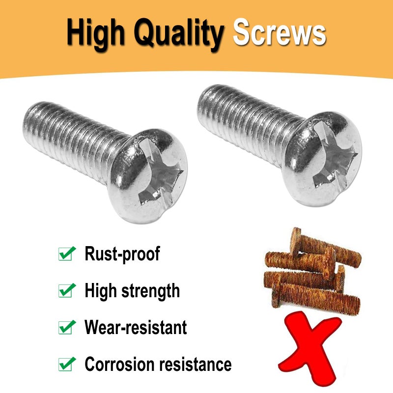 BGGTMO Chrome License Plate Screw Caps-Gloss Finish Screw Covers and License Plate Bolts, Rust Resistant License Plate Frames Hardware, Machine Plate Bolt Fastener Kits - Image 4