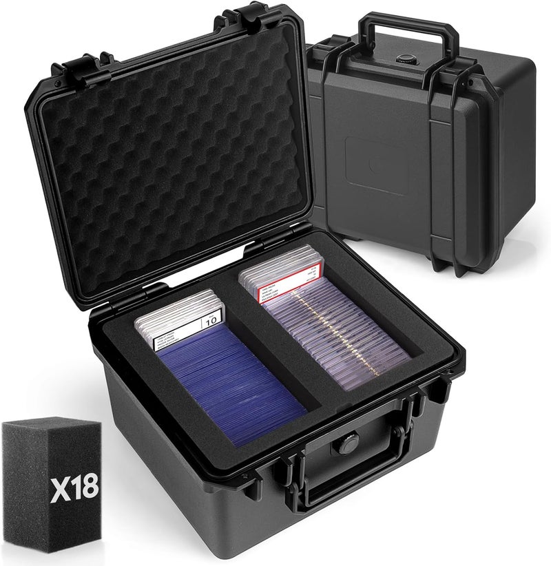 Eligara Graded Card Storage Box, PSA Slab Case Holder Compatible with 40 Graded Cards, Top Loader Storage Hard Cases, Waterproof Trading Card Storage Boxes for Top Loaders, Sports Card, One Touch - Image 1