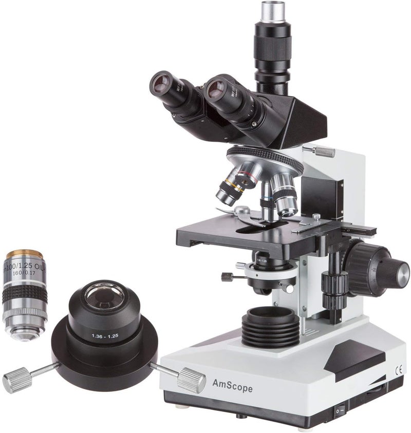 AmScope AmScope T490BDKOIRIS 40X2000X Trinocular Compound Darkfield Microscope with Oil Condenser and 100X Iris Objective - Image 1