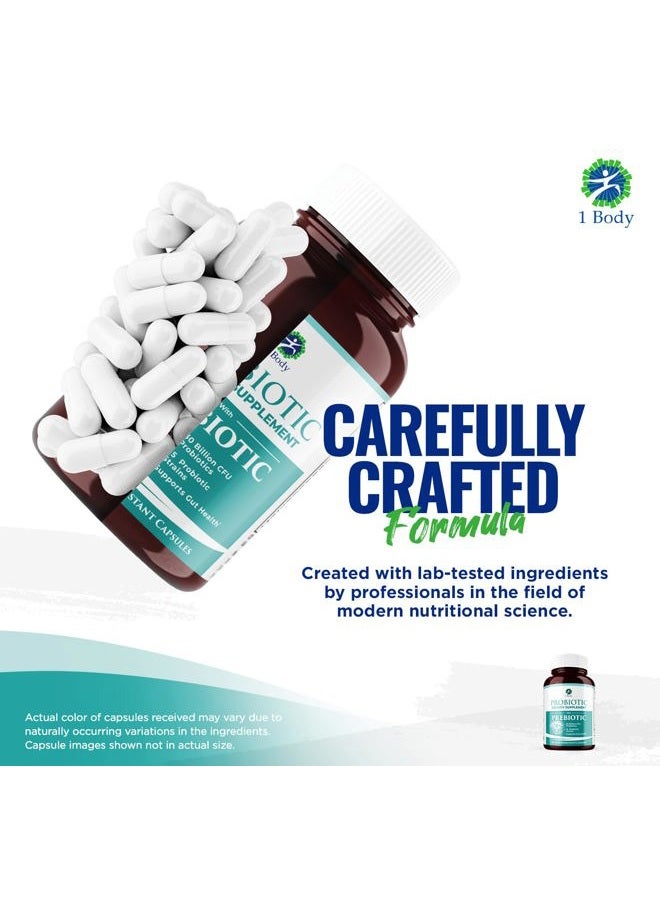 1 Body 30 Billion CFU Probiotic Supplement with Prebiotics – Patented Acid Resistant Capsules to Promote Gut Health, Support Immune System – Probiotics for Women and Men - 60 Vegetarian Capsules - Image 4