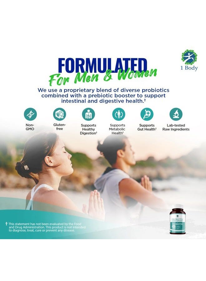 1 Body 30 Billion CFU Probiotic Supplement with Prebiotics – Patented Acid Resistant Capsules to Promote Gut Health, Support Immune System – Probiotics for Women and Men - 60 Vegetarian Capsules - Image 5