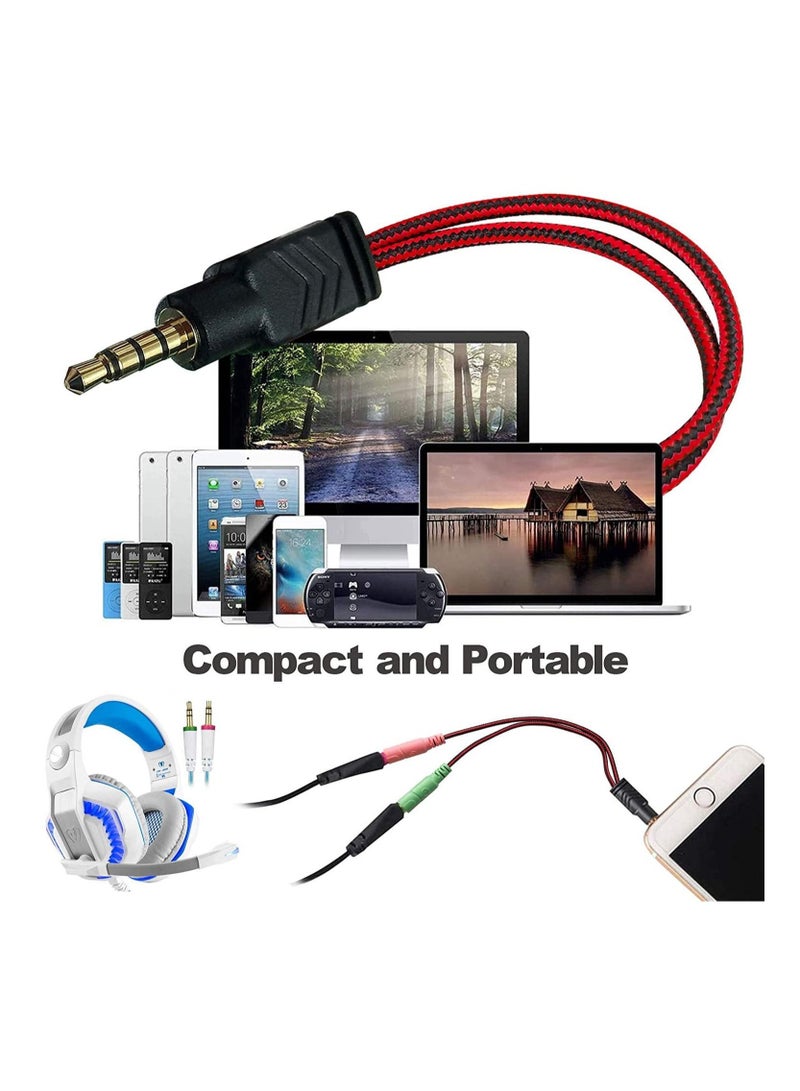 Y&D Headset 3.5mm Female to 2 Male Y Splitter Cable for PC Jack Headphones Adapter Convertors Simultaneously with Headphone Audio/Microphone Transform Computer (2 1 Male) - Image 4