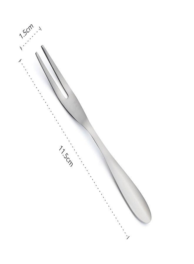 Petals Heavy Fruit Fork – Stainless Steel Dessert & Fruit Fork 11.5cm Length, Set of 12 (Silver) - Image 4