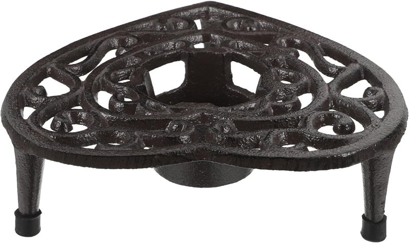 Cast Iron Teapot Warmer Tripod Rack Vintage Kettle Holder Stable Teapot and Food Warmer for Tea Coffee Milk Heating with Tealight Stand Decorative Candle Holder for Home Kitchen - Image 1