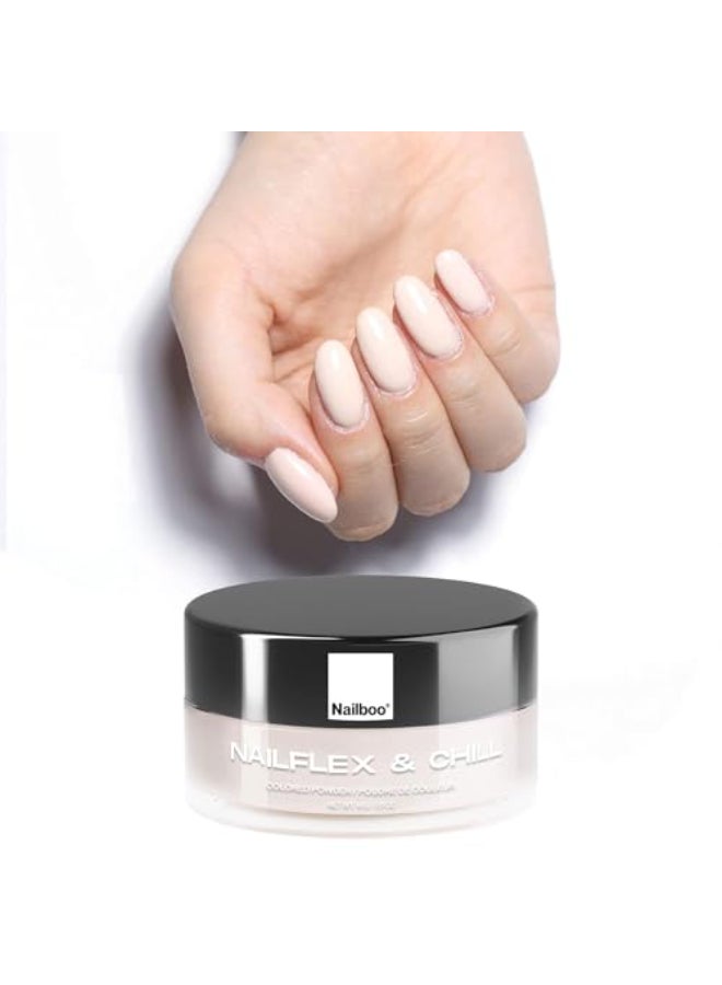 Nailboo Dip Powder for Nails Nailflex Chill Pale Nude Nail Dipping Powder Custom Made with Highly Pigmented UltraFine Formula No UV Light Needed DIY Nails at Home for Beginners or Pros 05 oz - Image 1
