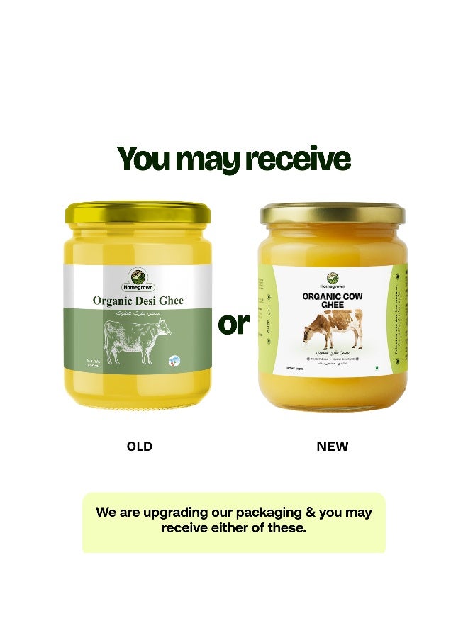 Homegrown Organic Desi Ghee – Premium Pure Clarified Butter from Grass-Fed Cows, Ideal for Cooking (500 ml) - Image 4