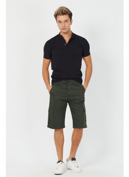 Cool Tarz Cool Style Men's Khaki Cargo Pocket Lycra Shorts  - Image 4