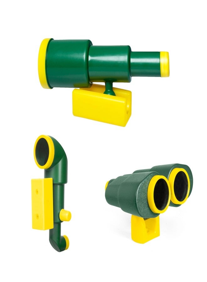 Barcaloo Playhouse Accessories for Kids, Outdoors Playground Sets for Backyards with Telescope, Periscope & Pirate Playset Binoculars Attachments, Backyard Treehouse, Jungle Gym and Swing Set - Image 1
