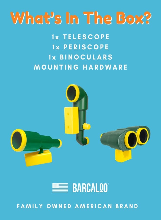 Barcaloo Playhouse Accessories for Kids, Outdoors Playground Sets for Backyards with Telescope, Periscope & Pirate Playset Binoculars Attachments, Backyard Treehouse, Jungle Gym and Swing Set - Image 5