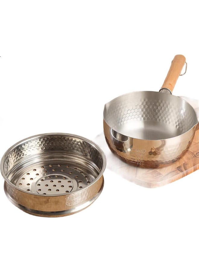 MAX COOK Maxcook Snowflake Pot, Hammered Stainless Steel Milk Pot Steamer Pot With Two Layers, Soup Pot Baby Food Pot, Compatible With Stove Mcj4527 - Image 3