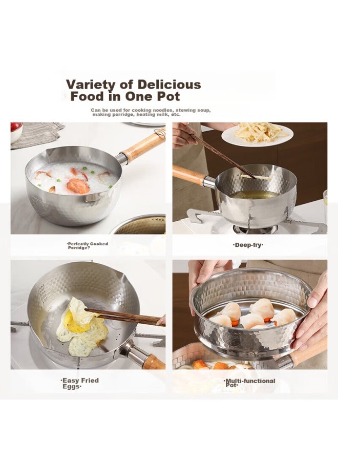 MAX COOK Maxcook Snowflake Pot, Hammered Stainless Steel Milk Pot Steamer Pot With Two Layers, Soup Pot Baby Food Pot, Compatible With Stove Mcj4527 - Image 4