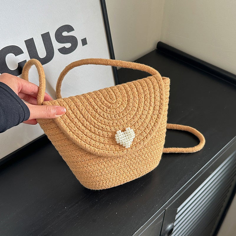 Fashion Western Style Crossbody Bag 2024 Women'S Straw Bag Fresh And Sweet Simple Woven Shoulder Bag - Image 2