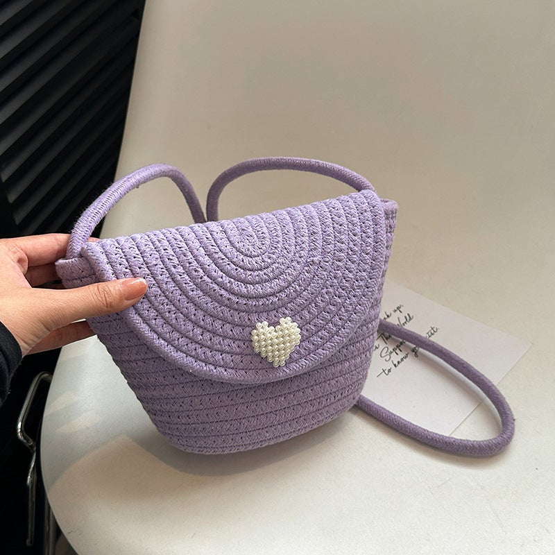 Fashion Western Style Crossbody Bag 2024 Women'S Straw Bag Fresh And Sweet Simple Woven Shoulder Bag - Image 5