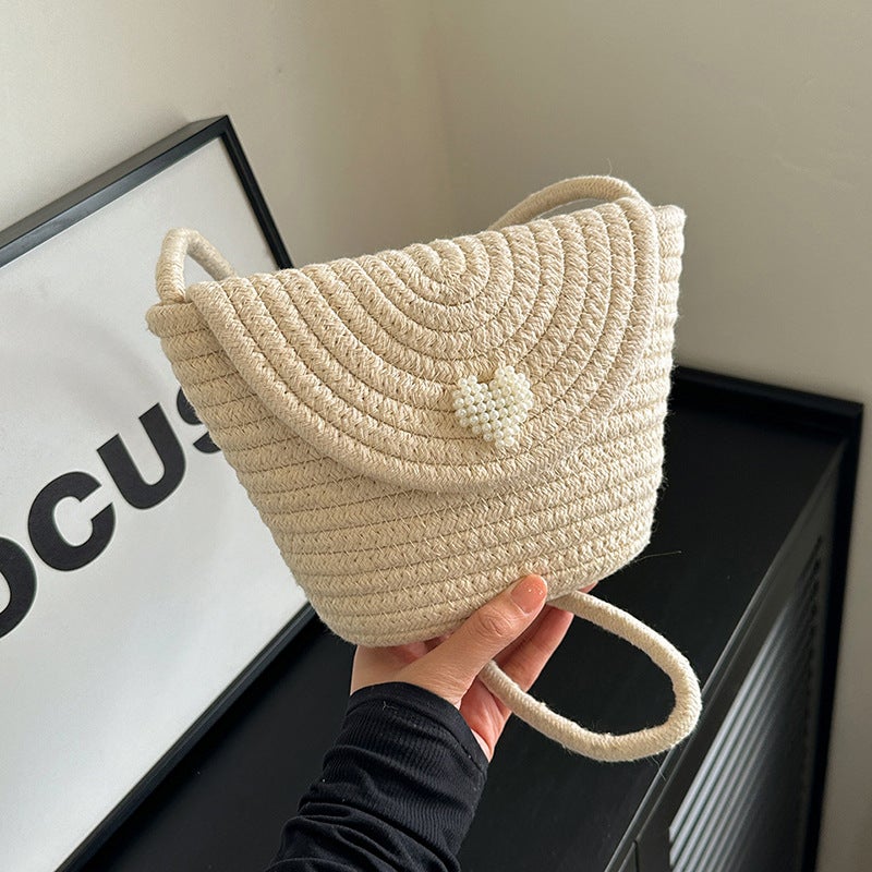 Fashion Western Style Crossbody Bag 2024 Women'S Straw Bag Fresh And Sweet Simple Woven Shoulder Bag - Image 3