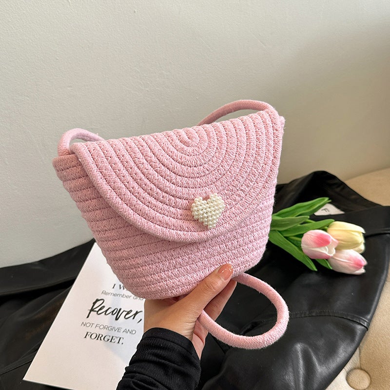 Fashion Western Style Crossbody Bag 2024 Women'S Straw Bag Fresh And Sweet Simple Woven Shoulder Bag - Image 4
