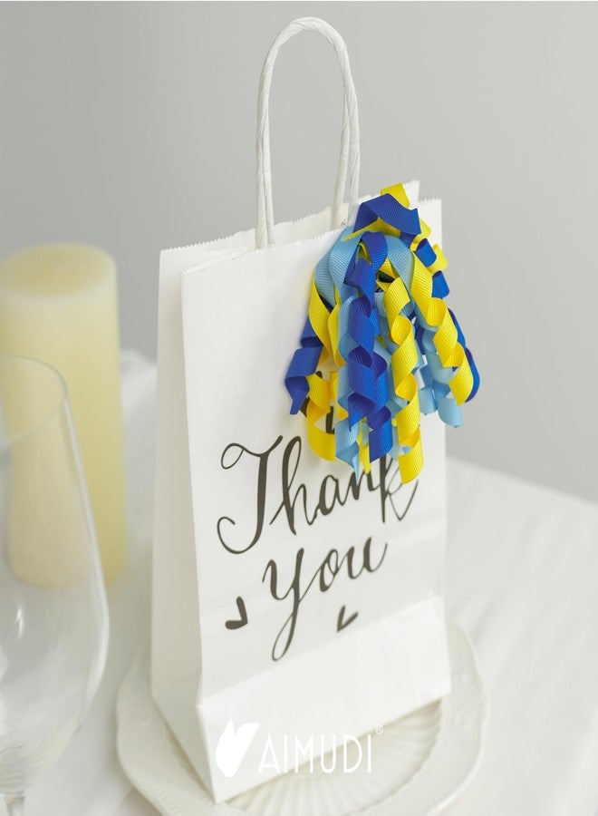 AIMUDI Baby Blue and Yellow Curly Bows 4" Baby Boy Gift Bow Self Adhesive Baby Shower Bows for Gift Wrapping Gender Reveal Twist Tie Bow for Treat Bags Gift Bags Party Decorations - 6 Counts - Image 5
