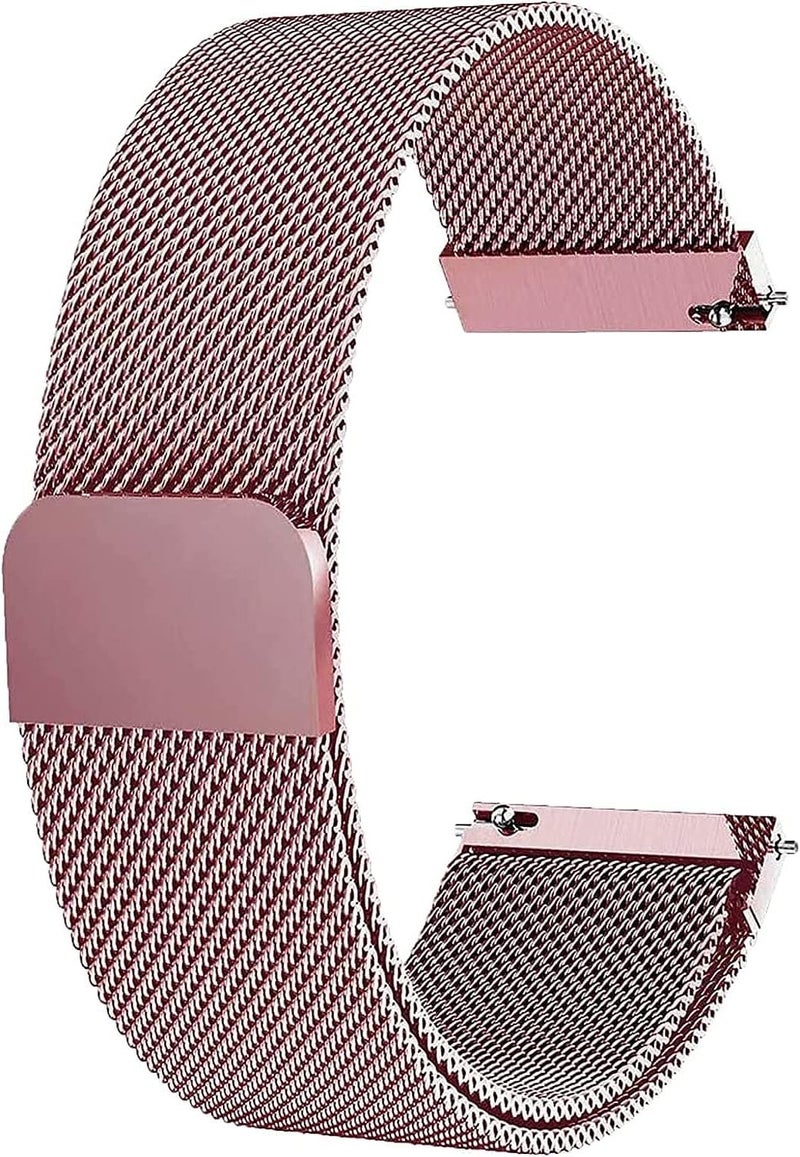 INEFABLE سوار ساعة سلسلة من الفولاذ المقاوم للصدأ INEFABLE 22mm لساعة ColorFit Ultra/Ultra 2، Amazfit GTR (47mm)/ GTR 2E، One Plus(46mm)، Galaxy Watch 3 45mm، Realme S/S Pro - عبوة من 1 (ذهب وردي) - Image 1