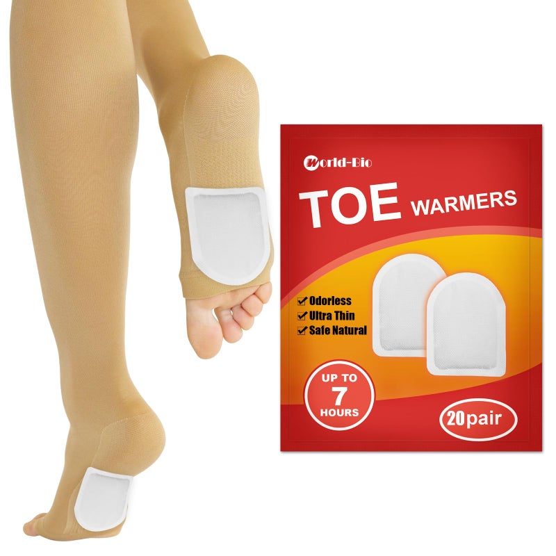 Mrice MR.ICE Toe Warmers for Feet 20 Pairs - Toe Warmer Foot Warmers for Shoes - Disposable Heating Pad with Adhesive Backing - Air Activated Heat Pads for Boots - Up to 8 Hours of Heat - Image 1