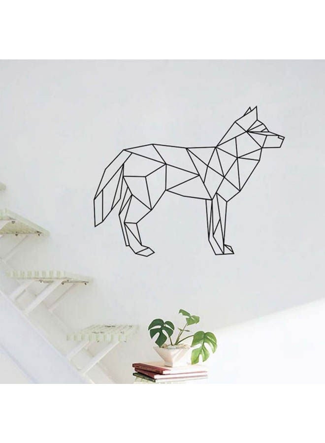 NIBEMINENT Geometry Interesting Dog Carved Wall Sticker Black