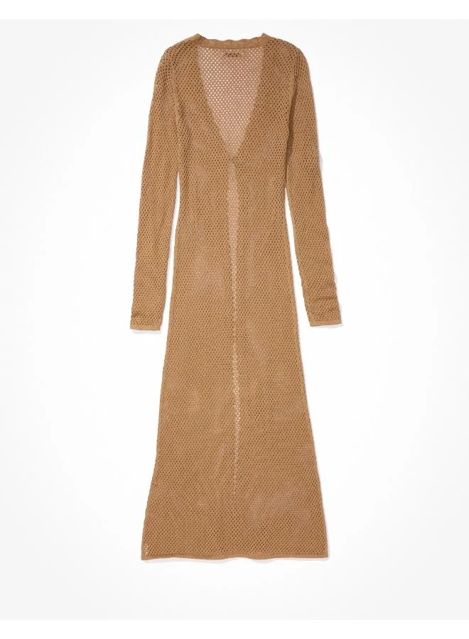 امريكان ايجل AE Extra Long Scallop-Edge Cardigan