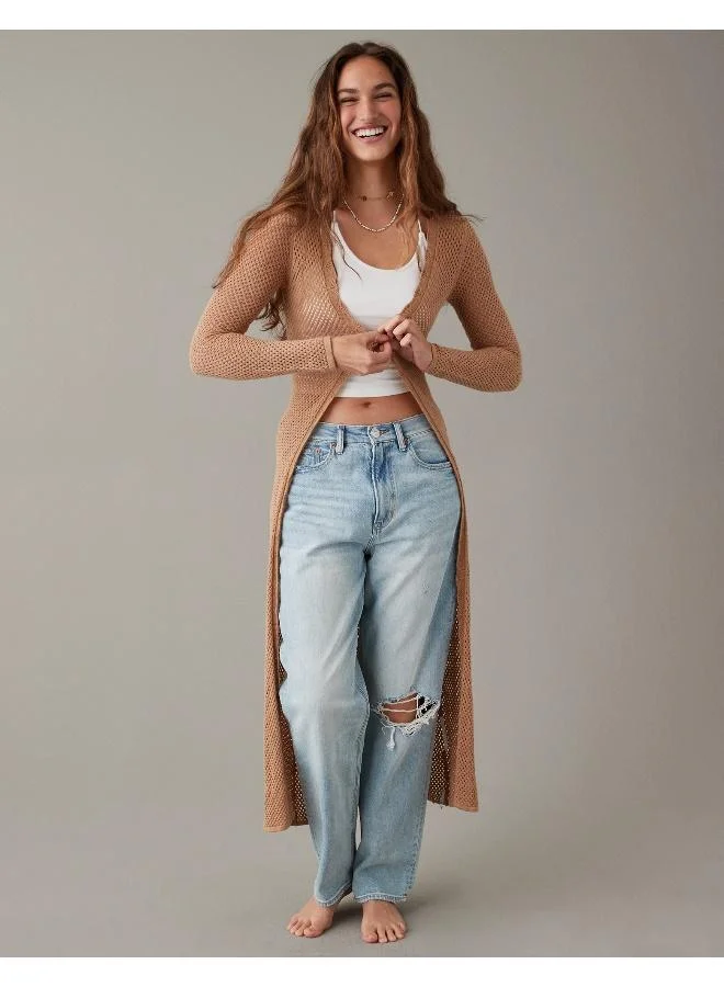 امريكان ايجل AE Extra Long Scallop-Edge Cardigan