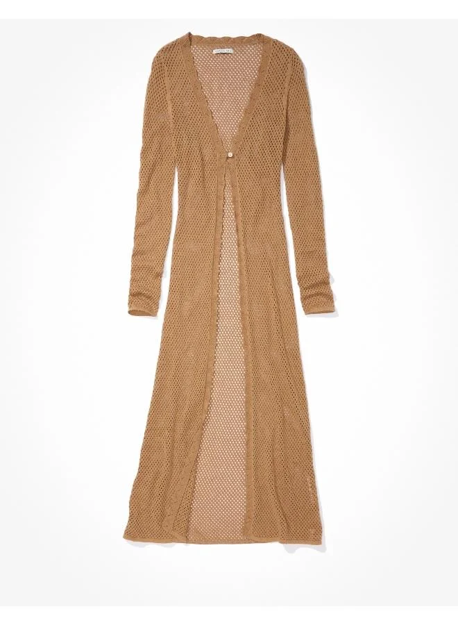 امريكان ايجل AE Extra Long Scallop-Edge Cardigan