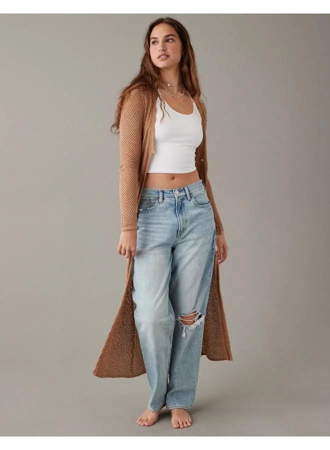 امريكان ايجل AE Extra Long Scallop-Edge Cardigan